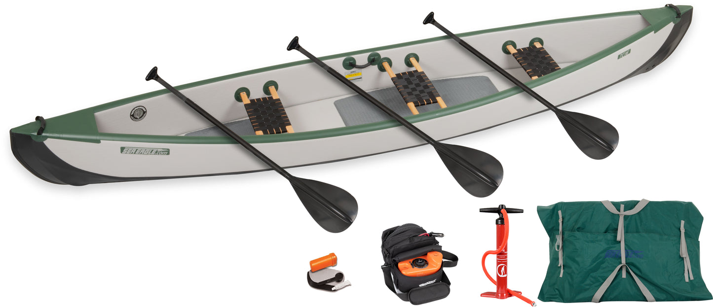 Sea Eagle Travel Canoe 16 - 3 Person Electric Pump Package